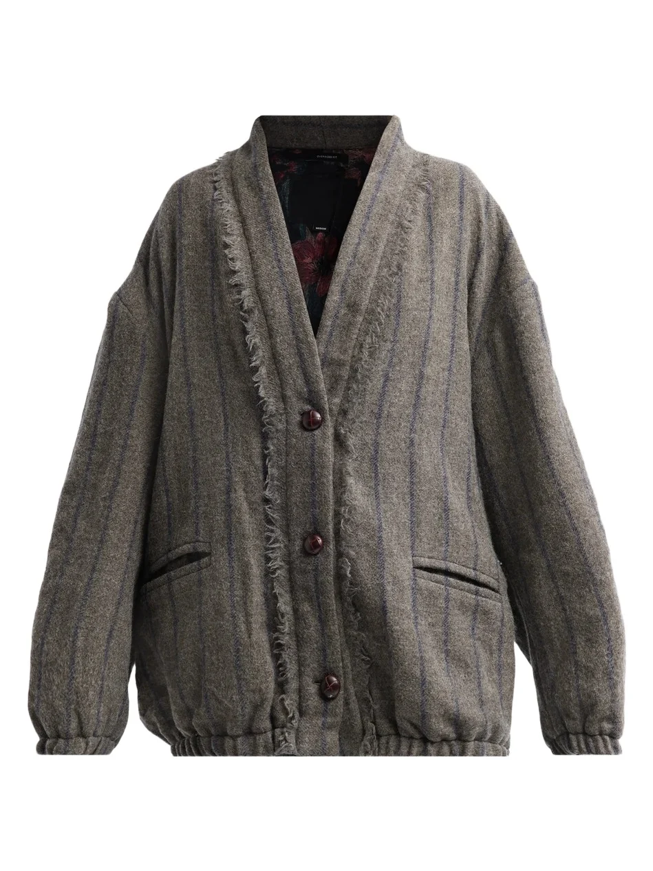 Women's Striped Virgin Wool Cardigan Women's Striped Virgin Wool Cardigan