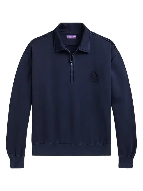 Men's Rib-Knit Cotton Half-Zip Sweatshirt Men's Rib-Knit Cotton Half-Zip Sweatshirt