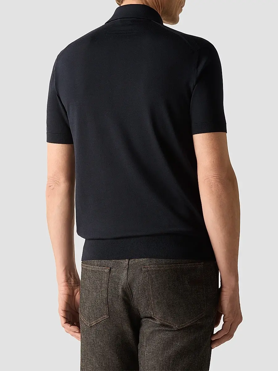 Zegna Men's Trofeo 15milmil15 Wool Polo Shirt | Thumbnail 3