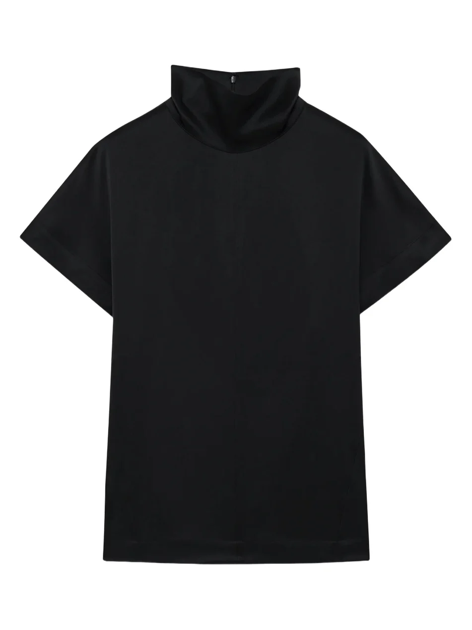 Anine Bing Women's Samson Turtleneck Short-Sleeve Top