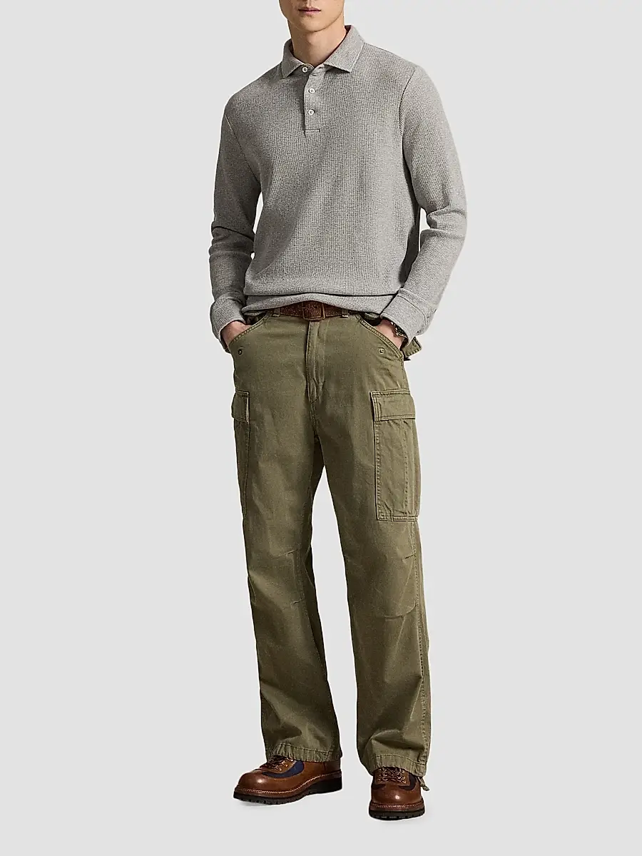 Polo Ralph Lauren Men's Standard-Fit Waffle-Knit Polo Shirt | Thumbnail 2 Polo Ralph Lauren Men's Standard-Fit Waffle-Knit Polo Shirt | Thumbnail 2