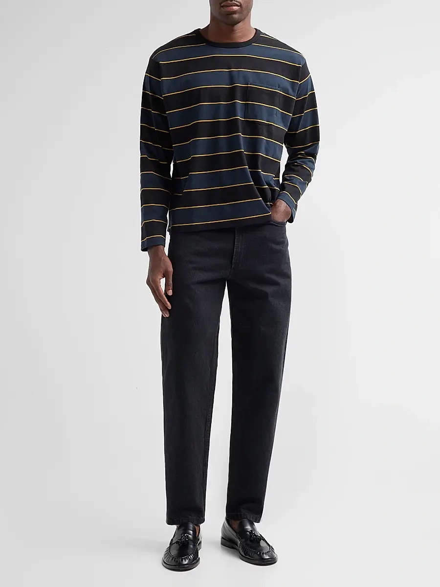 rag & bone Men's Boxy Stripe Cotton Crewneck T-Shirt | Thumbnail 2 rag & bone Men's Boxy Stripe Cotton Crewneck T-Shirt | Thumbnail 2