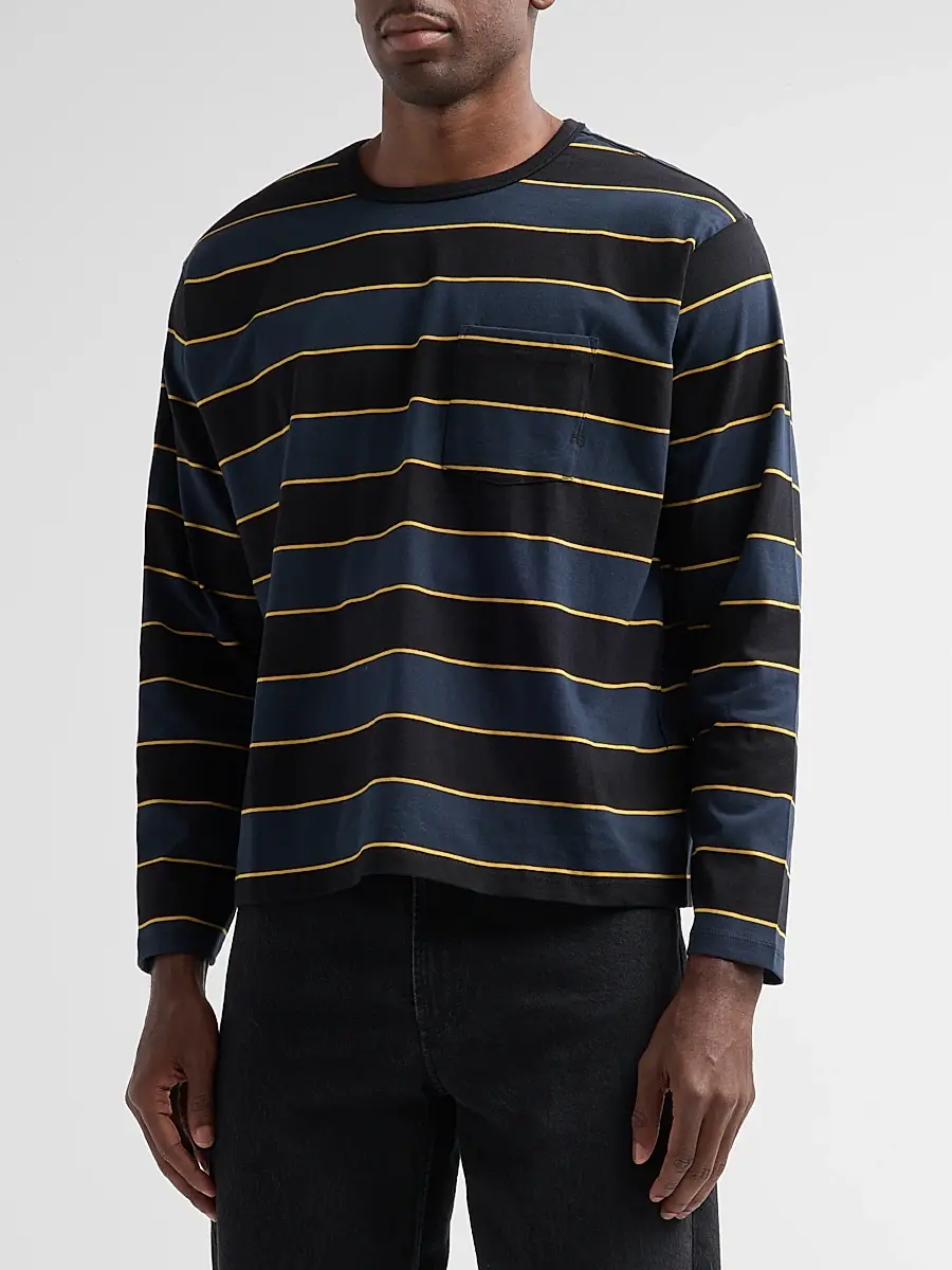 rag & bone Men's Boxy Stripe Cotton Crewneck T-Shirt | Thumbnail 4 rag & bone Men's Boxy Stripe Cotton Crewneck T-Shirt | Thumbnail 4