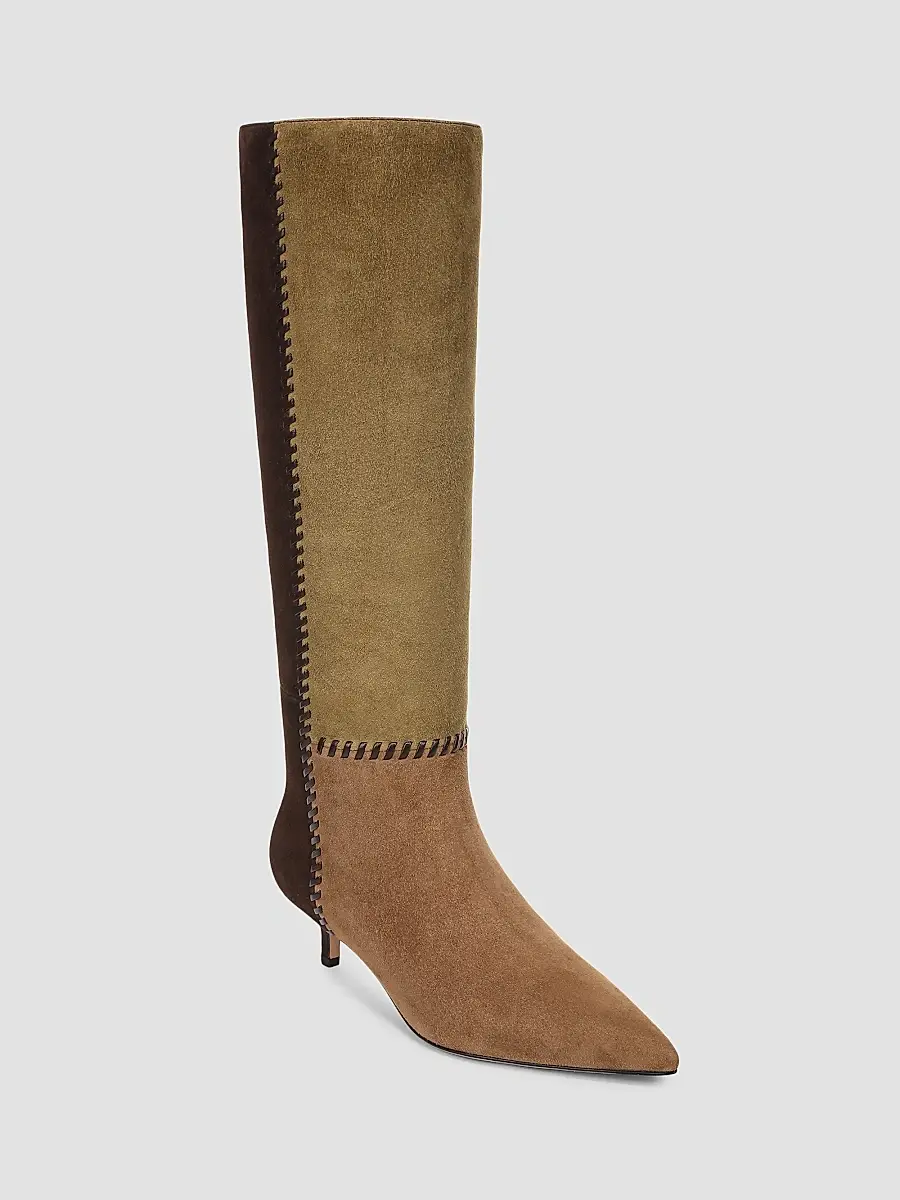 Veronica Beard Women's Lisa 45MM Colorblocked Suede Boots | Thumbnail 2 Veronica Beard Women's Lisa 45MM Colorblocked Suede Boots | Thumbnail 2