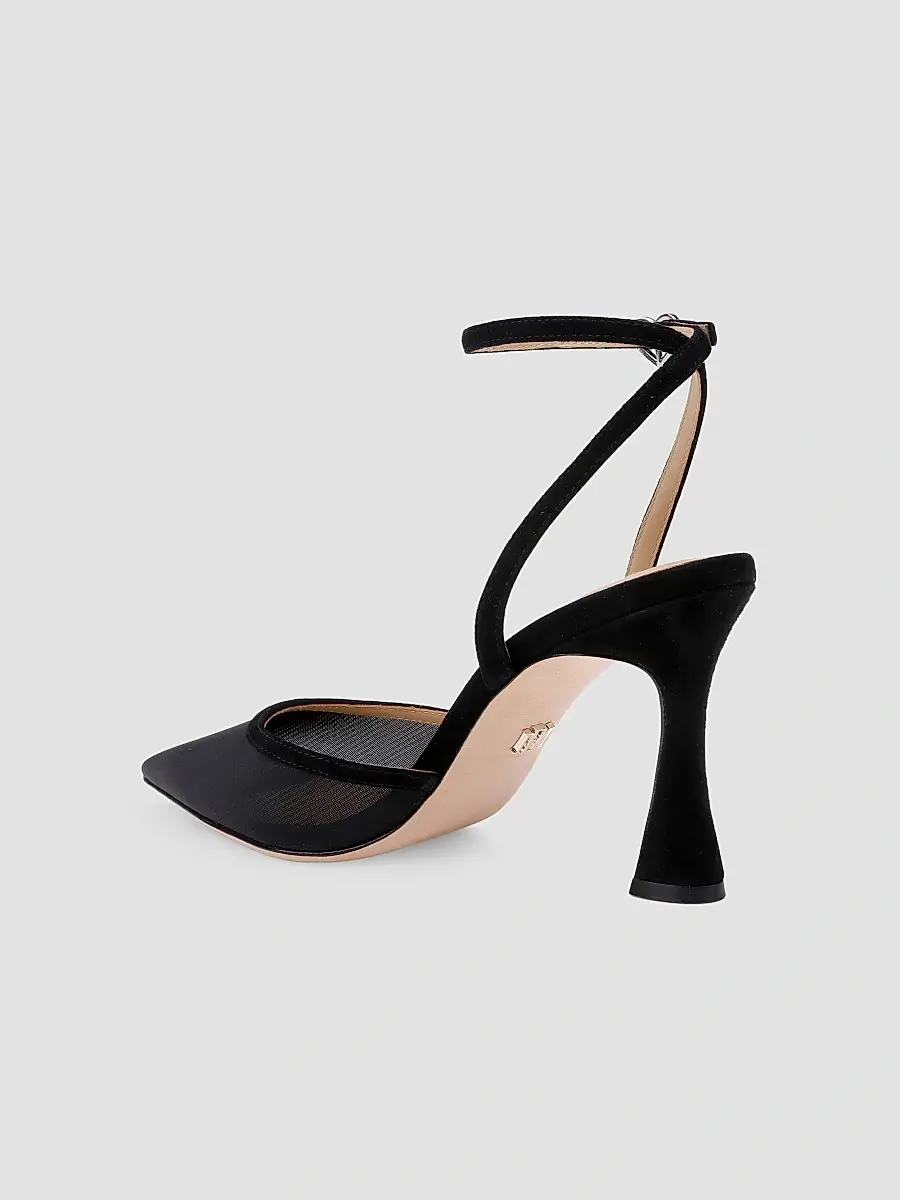 BADGLEY MISCHKA Women's Yordan 85MM Suede & Mesh Pumps - Black Suede | Thumbnail 3 BADGLEY MISCHKA Women's Yordan 85MM Suede & Mesh Pumps - Black Suede | Thumbnail 3