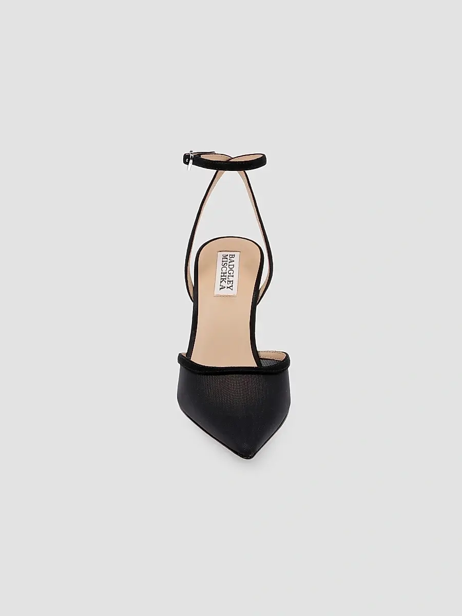 BADGLEY MISCHKA Women's Yordan 85MM Suede & Mesh Pumps - Black Suede | Thumbnail 5 BADGLEY MISCHKA Women's Yordan 85MM Suede & Mesh Pumps - Black Suede | Thumbnail 5