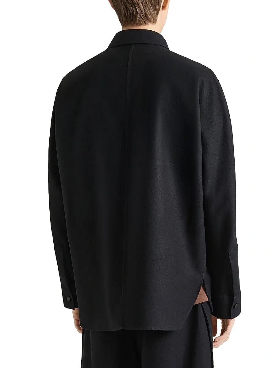 Givenchy Men's Couture Seam Overshirt in Flannel - Black | Thumbnail 4 Givenchy Men's Couture Seam Overshirt in Flannel - Black | Thumbnail 4