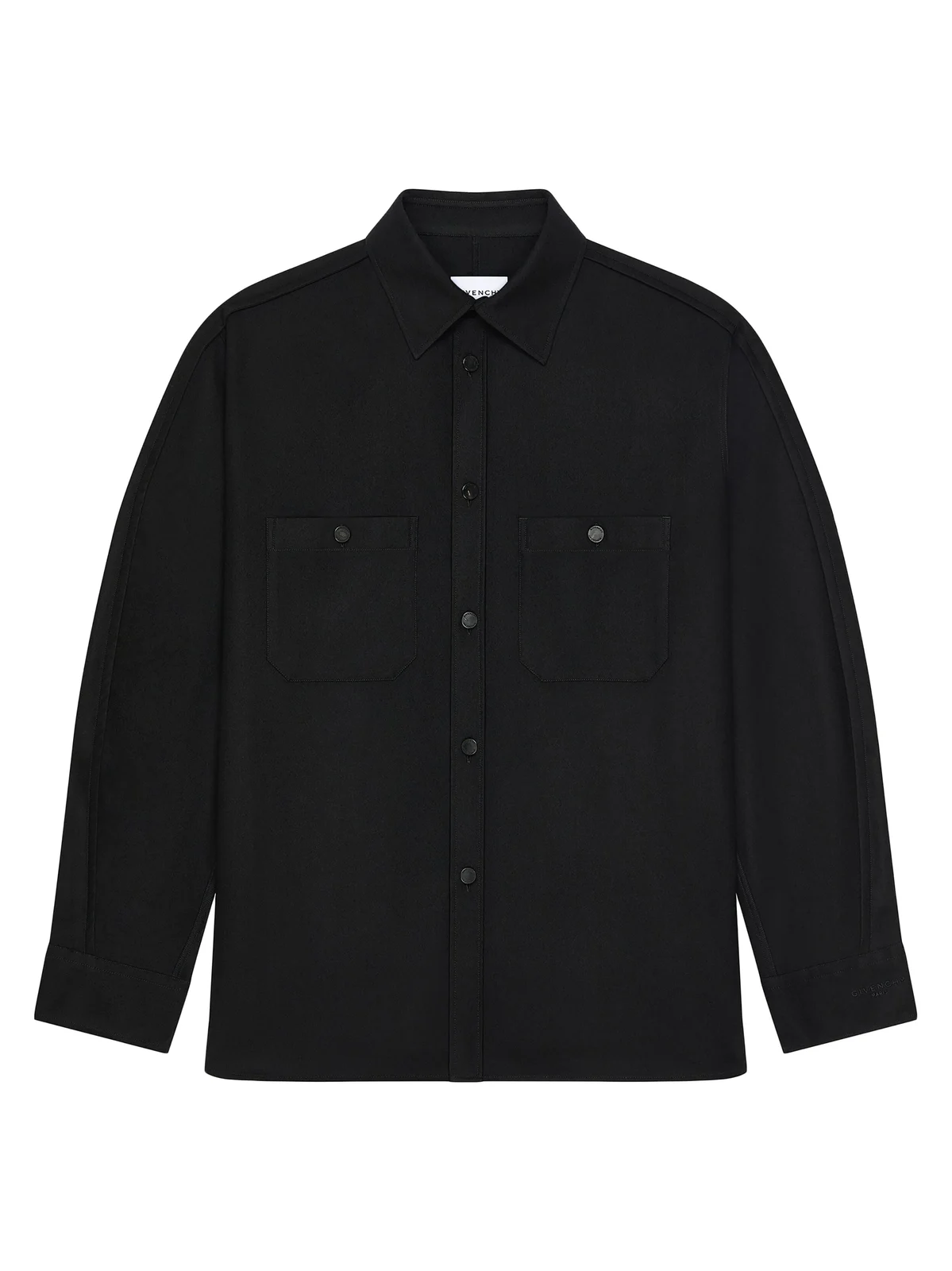 Men's Couture Seam Overshirt in Flannel - Black