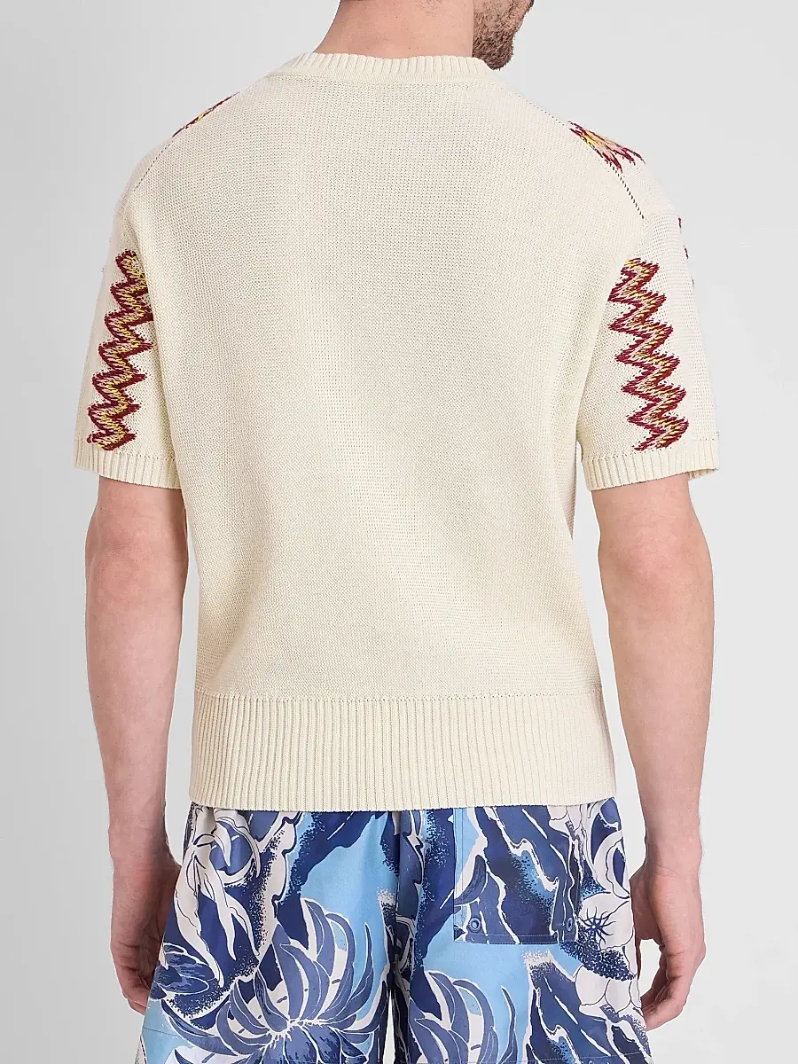 JW Anderson Men's Chevron Knit Cotton Sweater | Thumbnail 3 JW Anderson Men's Chevron Knit Cotton Sweater | Thumbnail 3