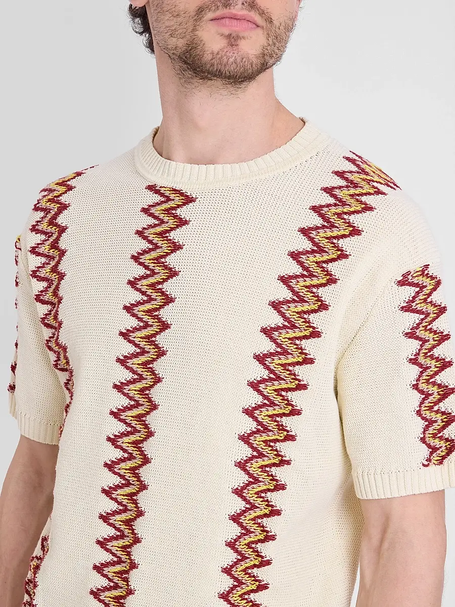 JW Anderson Men's Chevron Knit Cotton Sweater | Thumbnail 5 JW Anderson Men's Chevron Knit Cotton Sweater | Thumbnail 5