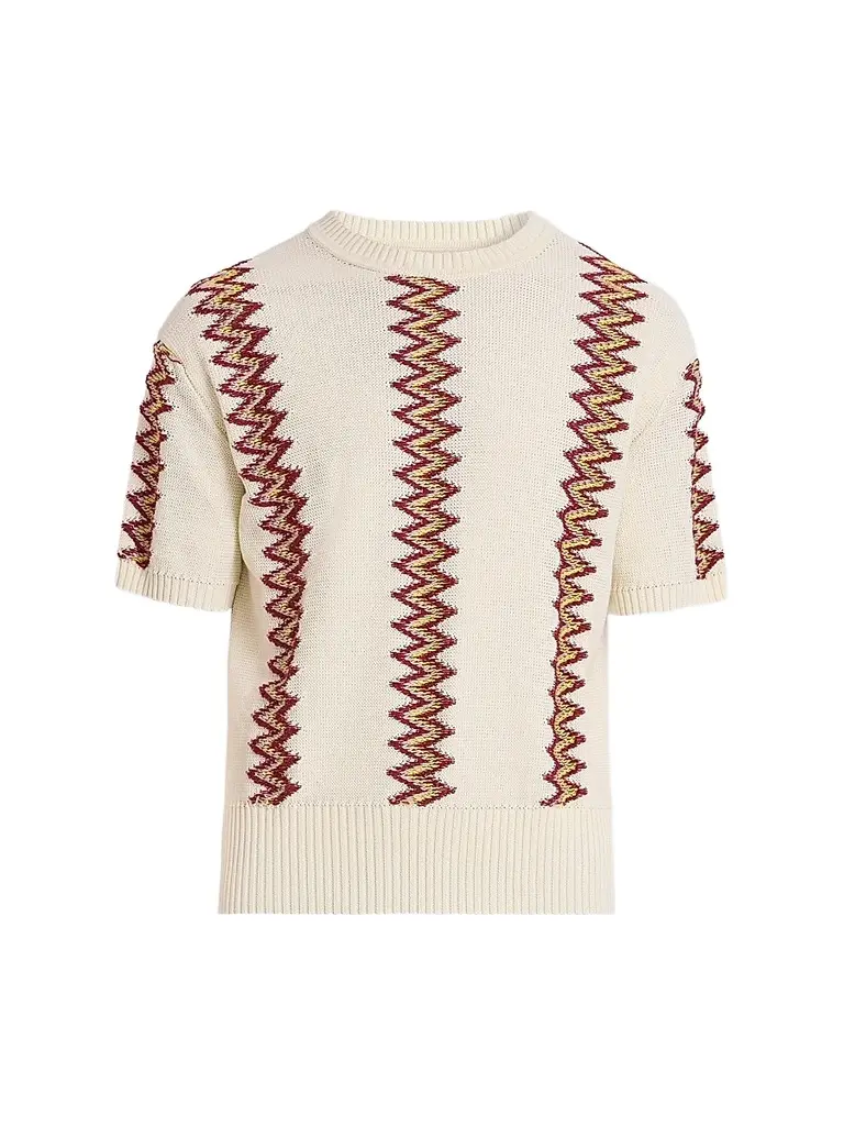JW Anderson Men's Chevron Knit Cotton Sweater