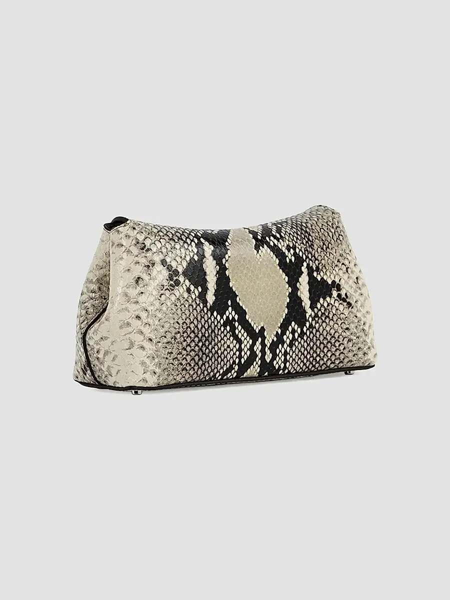 TOTEME Women's Mini T-Lock Python-Embossed Clutch | Thumbnail 2