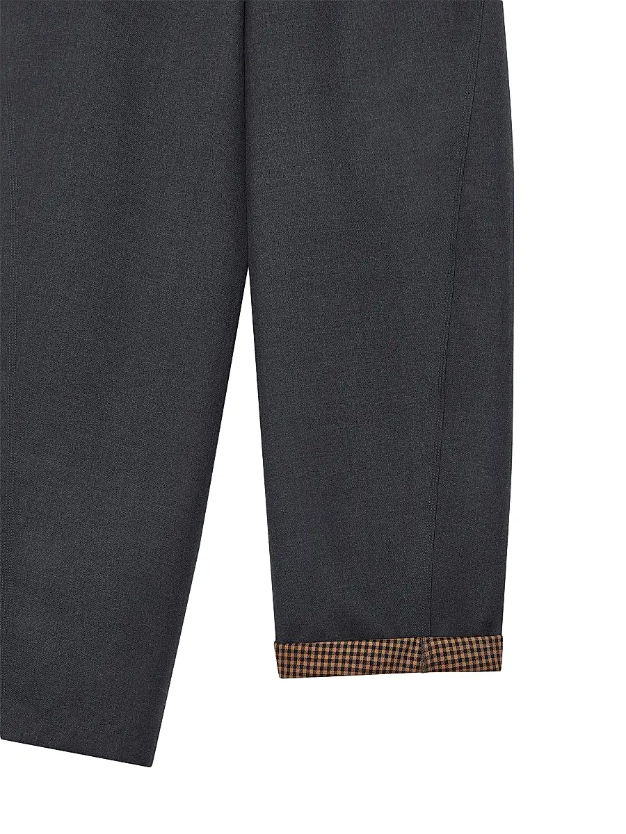 Givenchy Men's Couture Seam Pants in Cotton with Checked Reverse - Grey | Thumbnail 5 Givenchy Men's Couture Seam Pants in Cotton with Checked Reverse - Grey | Thumbnail 5