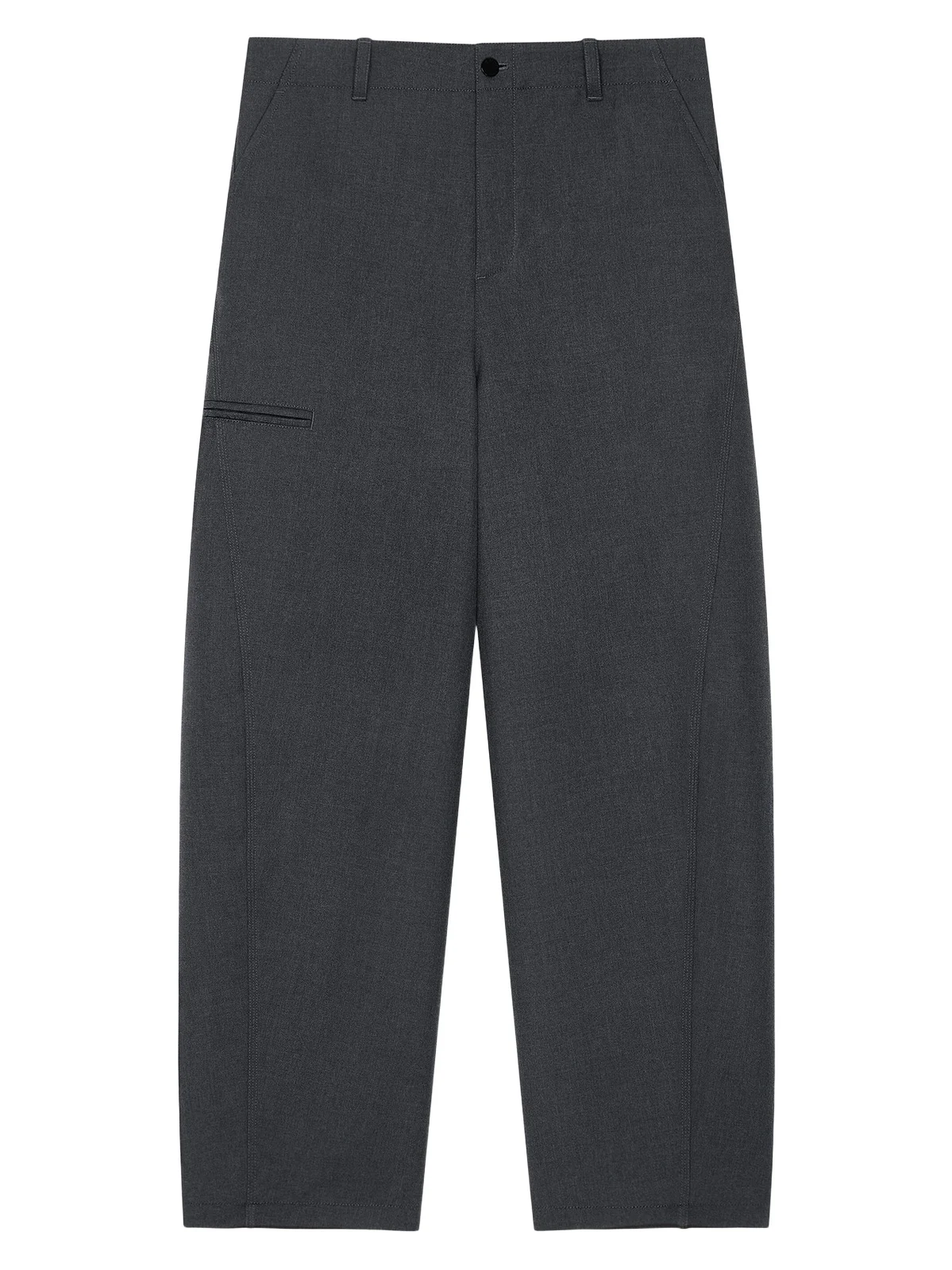 Men's Couture Seam Pants in Cotton with Checked Reverse - Grey Men's Couture Seam Pants in Cotton with Checked Reverse - Grey