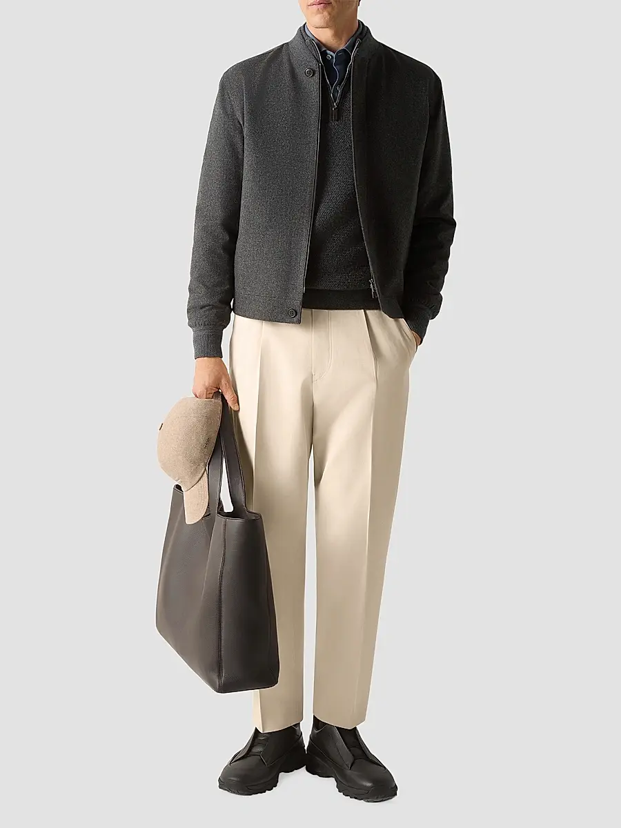 Zegna Men's Oasi Cashmere Elements Bomber Jacket | Thumbnail 6 Zegna Men's Oasi Cashmere Elements Bomber Jacket | Thumbnail 6
