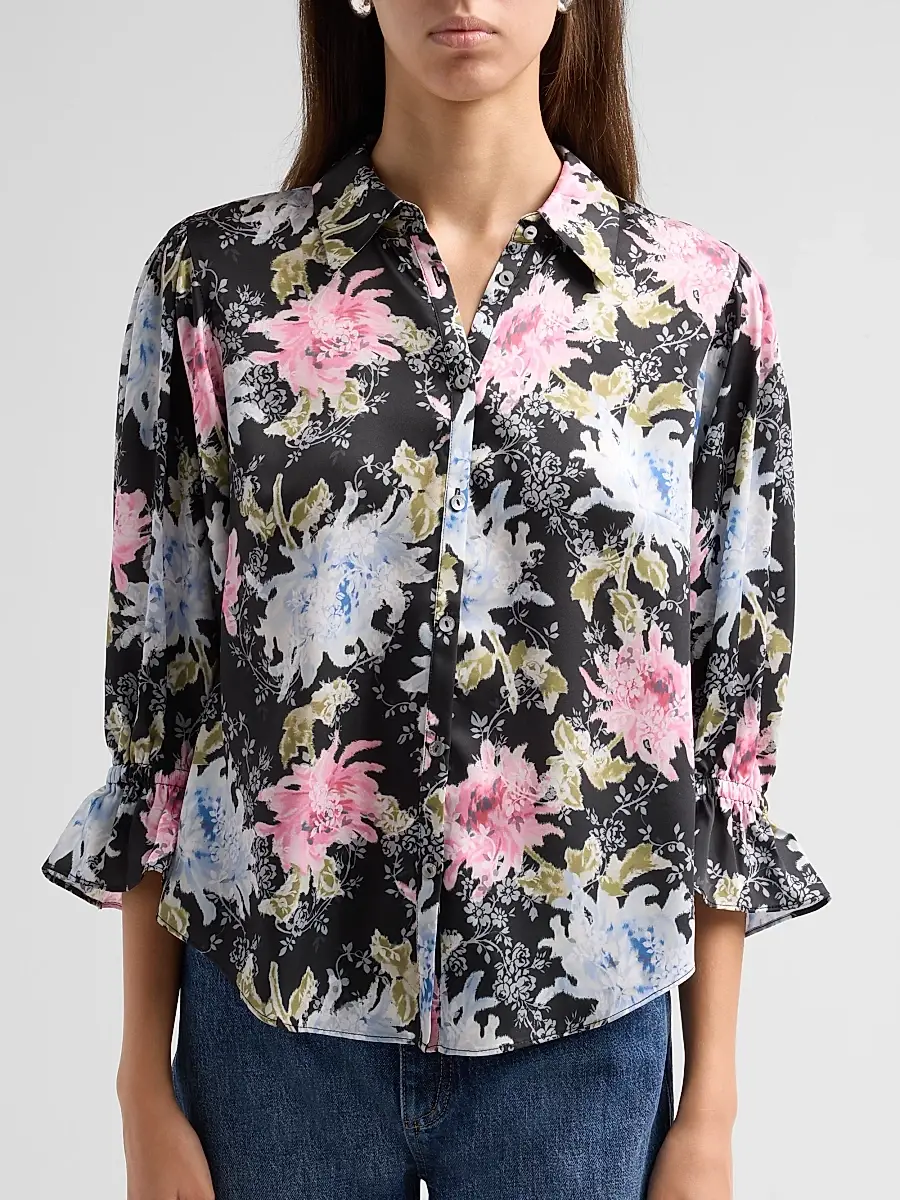 Cinq à Sept Women's Fiona Dahlia Print Top | Thumbnail 5 Cinq à Sept Women's Fiona Dahlia Print Top | Thumbnail 5