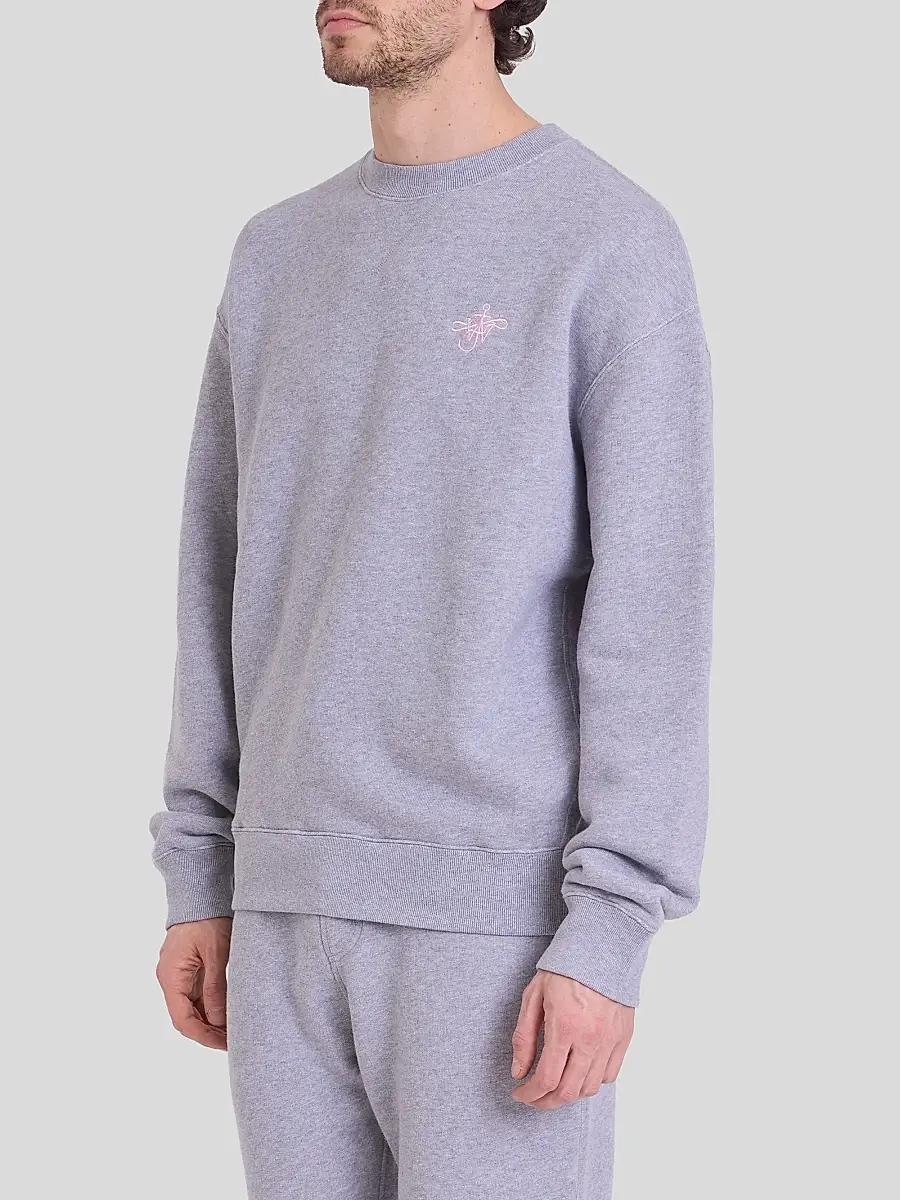 JW Anderson Men's Ribbon Anchor Cotton Crewneck Sweatshirt | Thumbnail 4 JW Anderson Men's Ribbon Anchor Cotton Crewneck Sweatshirt | Thumbnail 4