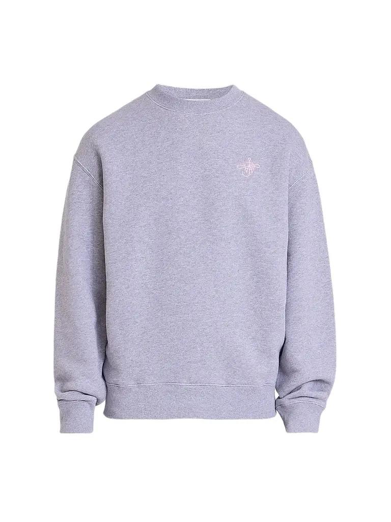 JW Anderson Men's Ribbon Anchor Cotton Crewneck Sweatshirt