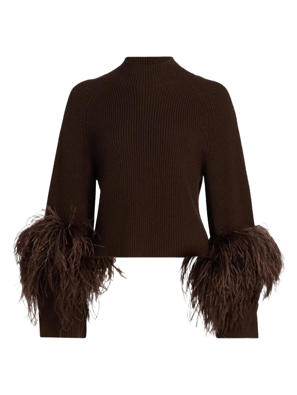 Women's Merino Wool Feather-Trimmed Sweater Women's Merino Wool Feather-Trimmed Sweater