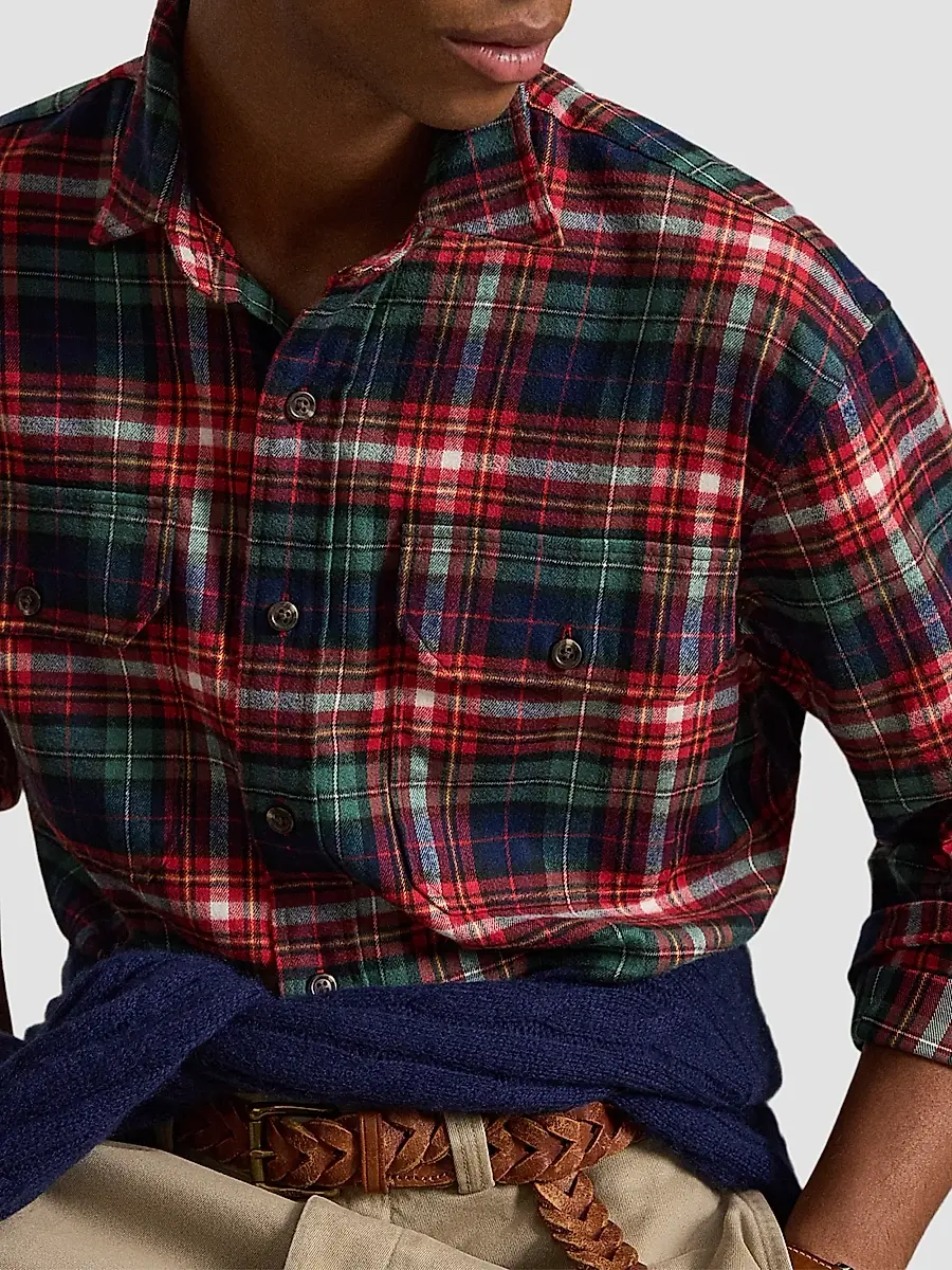 Polo Ralph Lauren Men's Classic-Fit Plaid Flannel Workshirt | Thumbnail 5 Polo Ralph Lauren Men's Classic-Fit Plaid Flannel Workshirt | Thumbnail 5