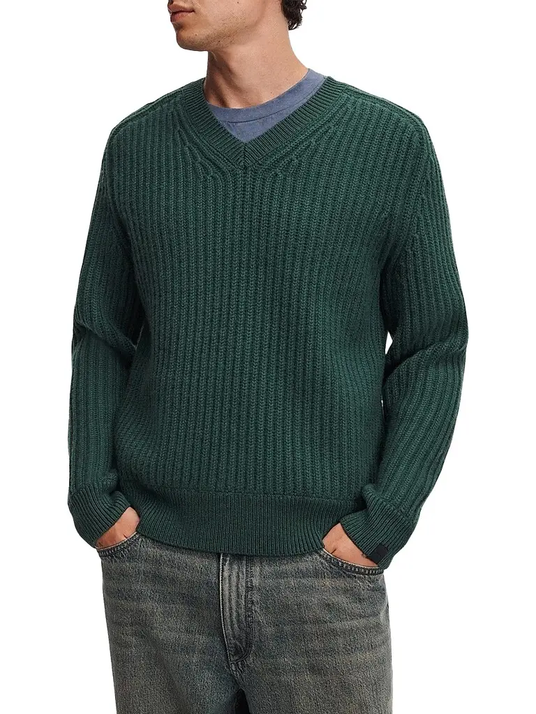 rag & bone Men's Theo Wool-Cashmere-Blend V-Neck Sweater
