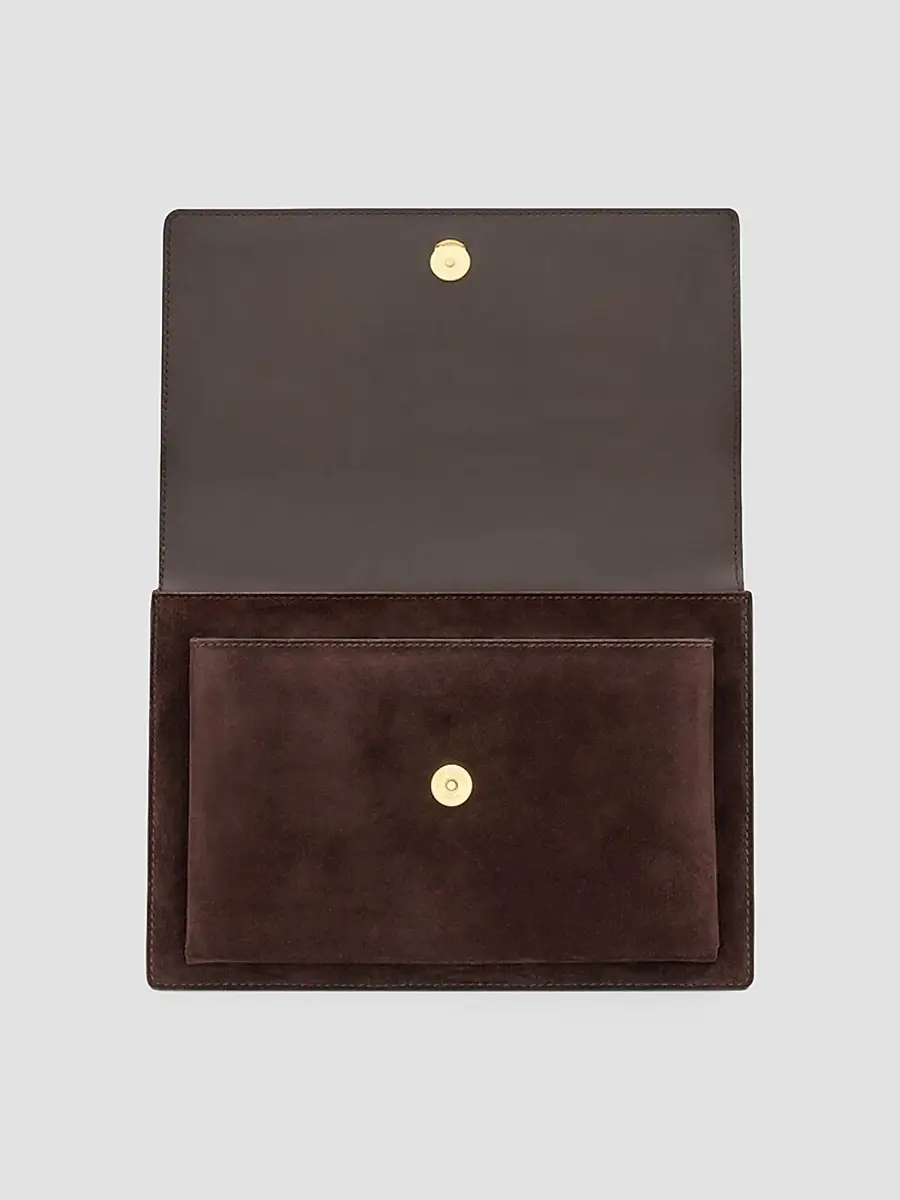 Saint Laurent Women's Sunset Medium Crossbody Bag in Suede - Arabica | Thumbnail 3