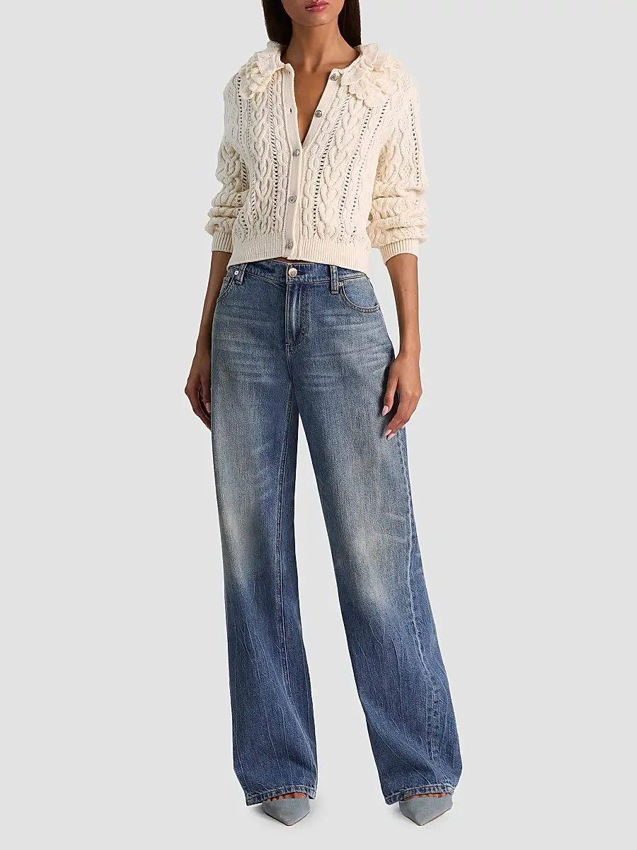 Alice + Olivia Women's Doris Cable-Knit Cardigan | Thumbnail 2 Alice + Olivia Women's Doris Cable-Knit Cardigan | Thumbnail 2