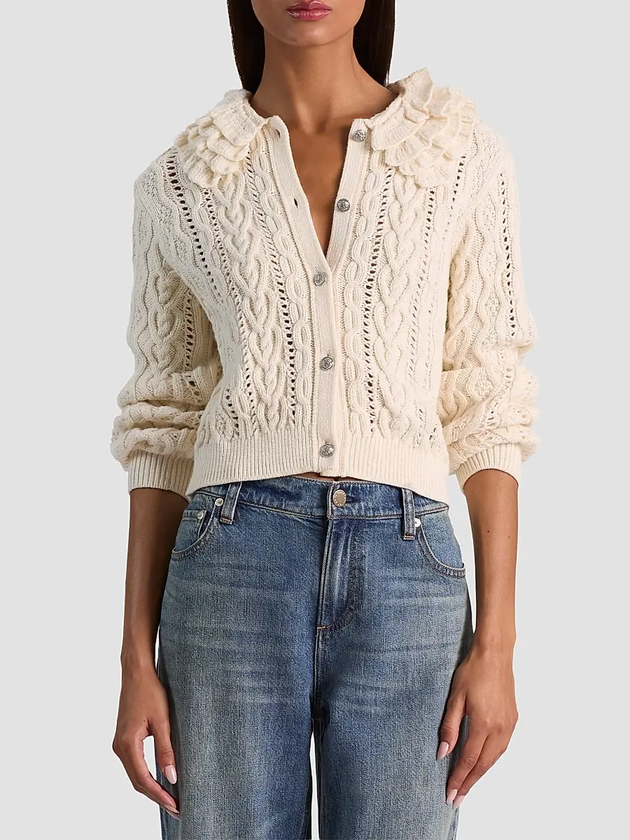 Alice + Olivia Women's Doris Cable-Knit Cardigan | Thumbnail 4 Alice + Olivia Women's Doris Cable-Knit Cardigan | Thumbnail 4