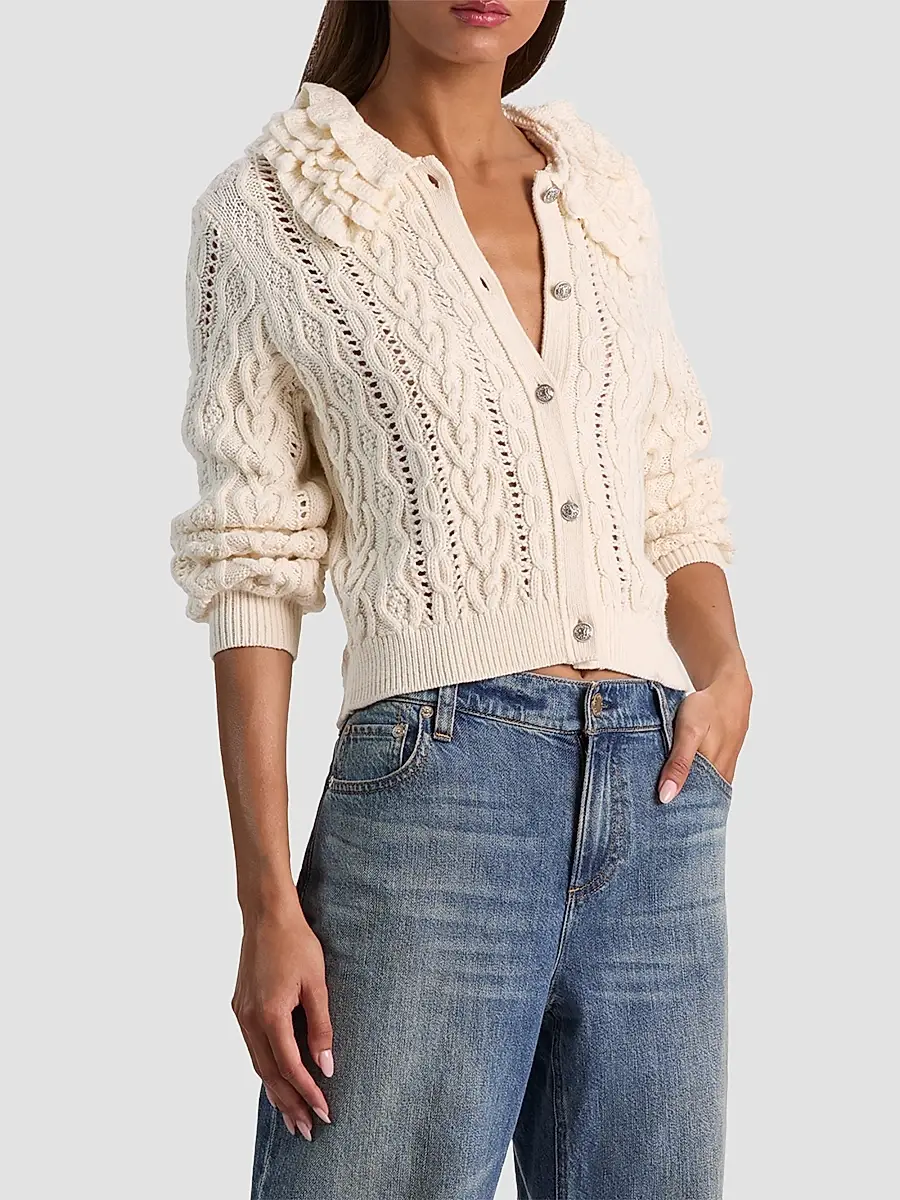 Alice + Olivia Women's Doris Cable-Knit Cardigan | Thumbnail 6 Alice + Olivia Women's Doris Cable-Knit Cardigan | Thumbnail 6