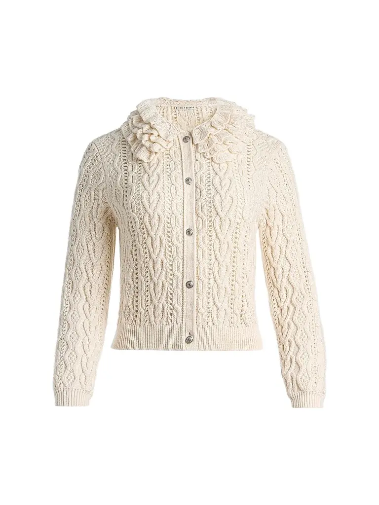 Alice + Olivia Women's Doris Cable-Knit Cardigan