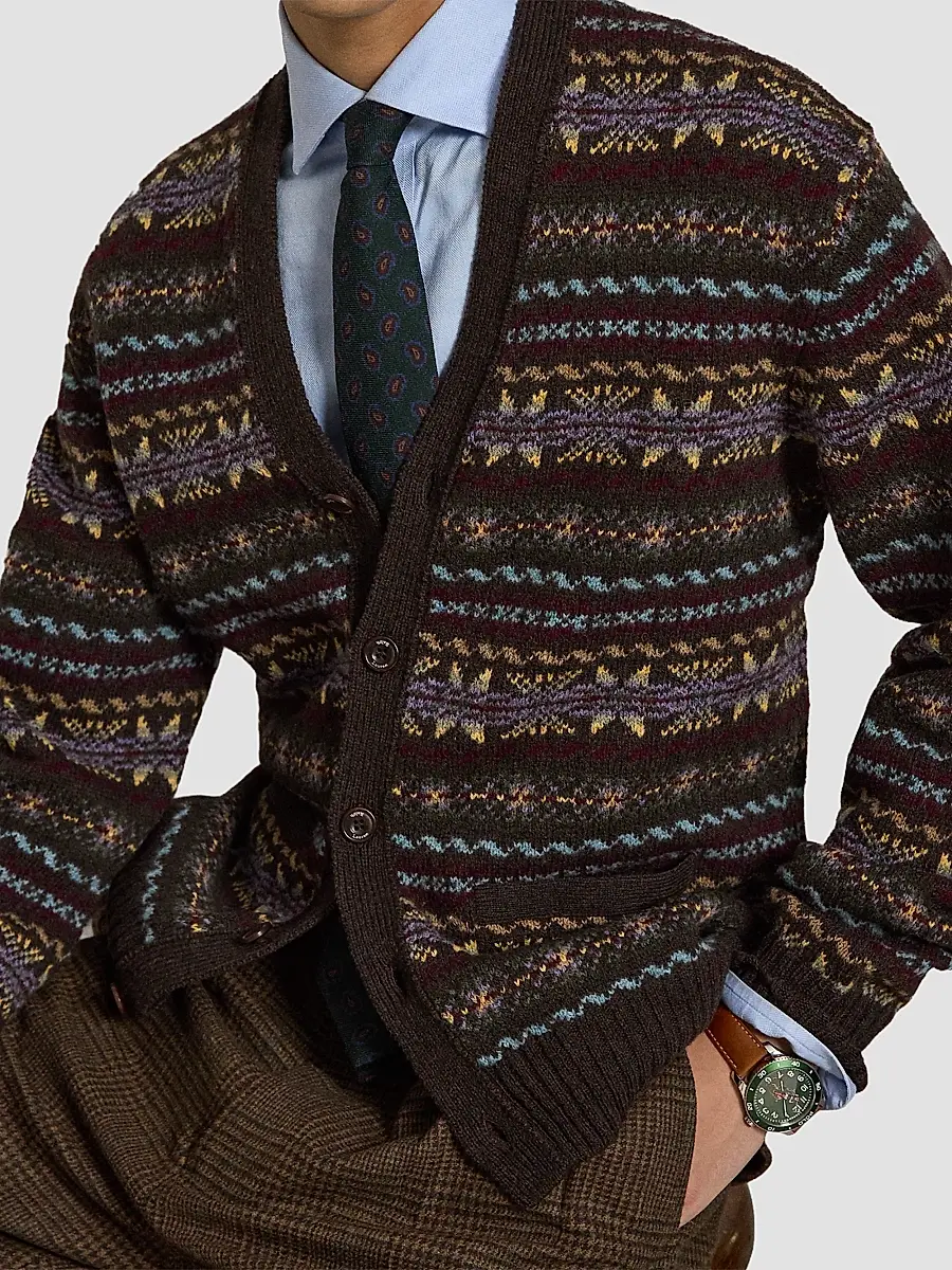 Polo Ralph Lauren Men's Fair Isle-Style Wool Cardigan | Thumbnail 4 Polo Ralph Lauren Men's Fair Isle-Style Wool Cardigan | Thumbnail 4
