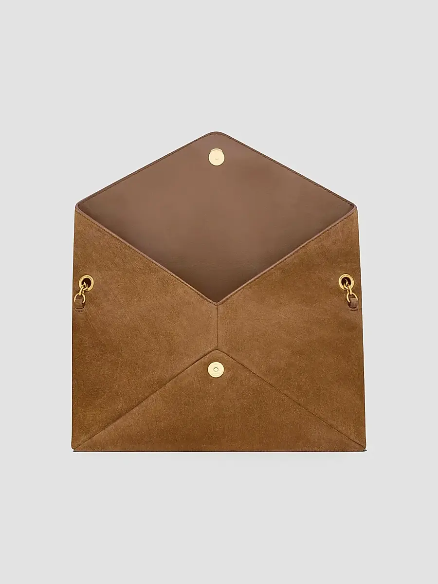 Saint Laurent Women's Cassandre Shoulder Bag on Chain in Suede - Caramel Cognac | Thumbnail 4 Saint Laurent Women's Cassandre Shoulder Bag on Chain in Suede - Caramel Cognac | Thumbnail 4
