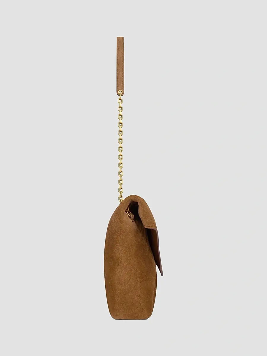 Saint Laurent Women's Cassandre Shoulder Bag on Chain in Suede - Caramel Cognac | Thumbnail 7 Saint Laurent Women's Cassandre Shoulder Bag on Chain in Suede - Caramel Cognac | Thumbnail 7
