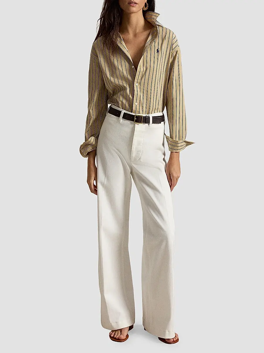 Polo Ralph Lauren Women's Relaxed Fit Striped Cotton Shirt | Thumbnail 2 Polo Ralph Lauren Women's Relaxed Fit Striped Cotton Shirt | Thumbnail 2