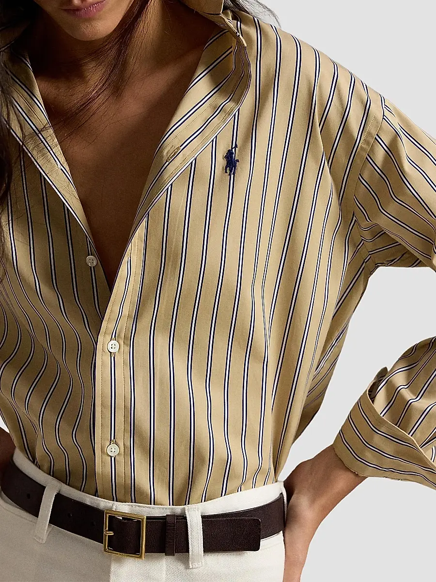 Polo Ralph Lauren Women's Relaxed Fit Striped Cotton Shirt | Thumbnail 5 Polo Ralph Lauren Women's Relaxed Fit Striped Cotton Shirt | Thumbnail 5