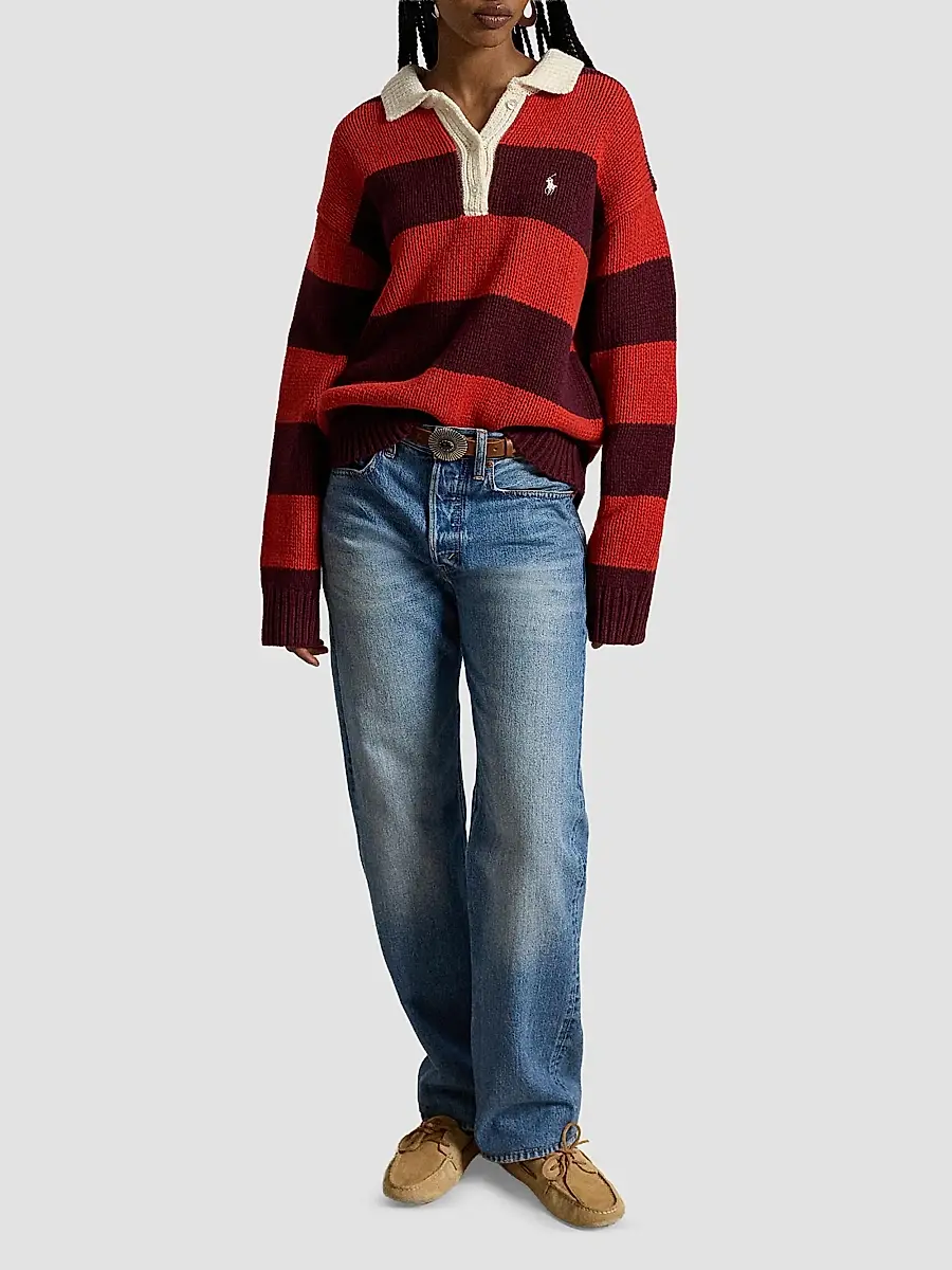 Polo Ralph Lauren Women's Striped Wool-Blend Rugby Sweater | Thumbnail 2 Polo Ralph Lauren Women's Striped Wool-Blend Rugby Sweater | Thumbnail 2