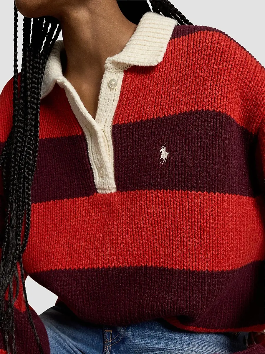Polo Ralph Lauren Women's Striped Wool-Blend Rugby Sweater | Thumbnail 5 Polo Ralph Lauren Women's Striped Wool-Blend Rugby Sweater | Thumbnail 5