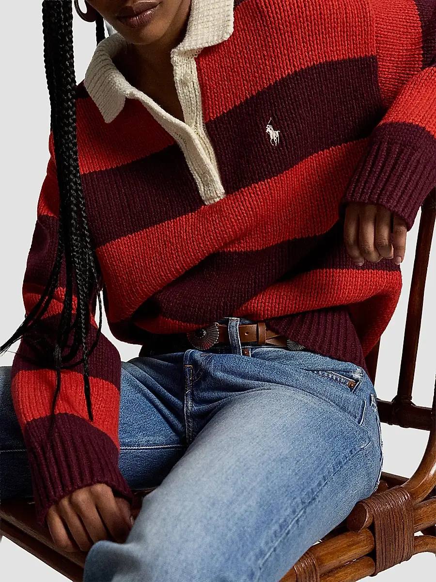 Polo Ralph Lauren Women's Striped Wool-Blend Rugby Sweater | Thumbnail 6 Polo Ralph Lauren Women's Striped Wool-Blend Rugby Sweater | Thumbnail 6