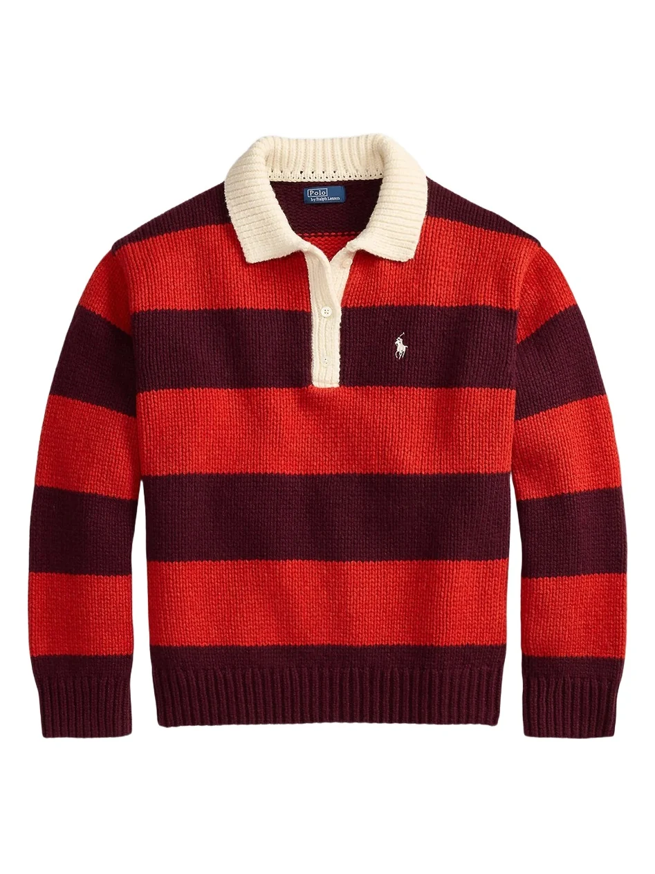 Polo Ralph Lauren Women's Striped Wool-Blend Rugby Sweater