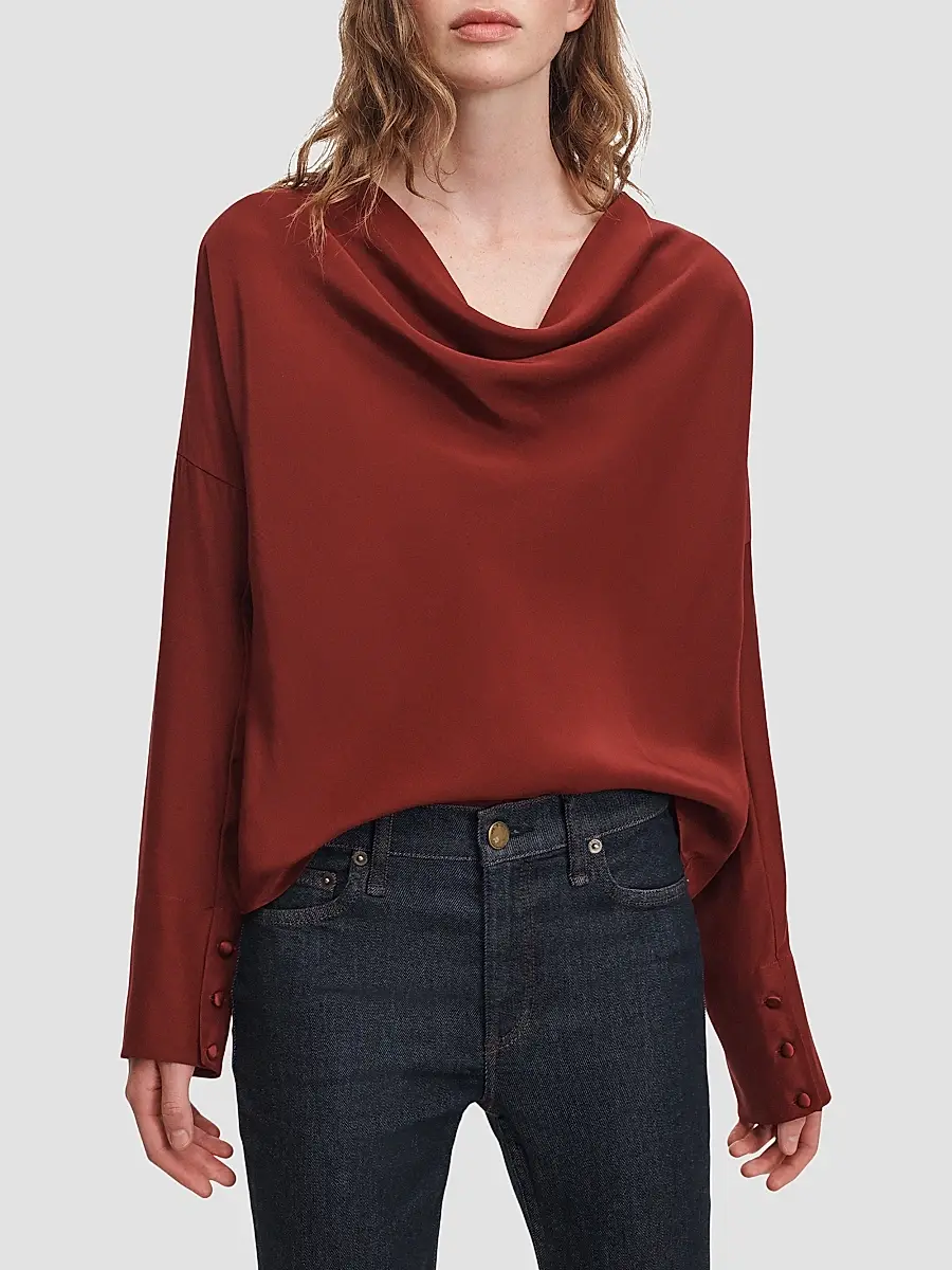rag & bone Women's Vinnie Silk Blouse | Thumbnail 7 rag & bone Women's Vinnie Silk Blouse | Thumbnail 7