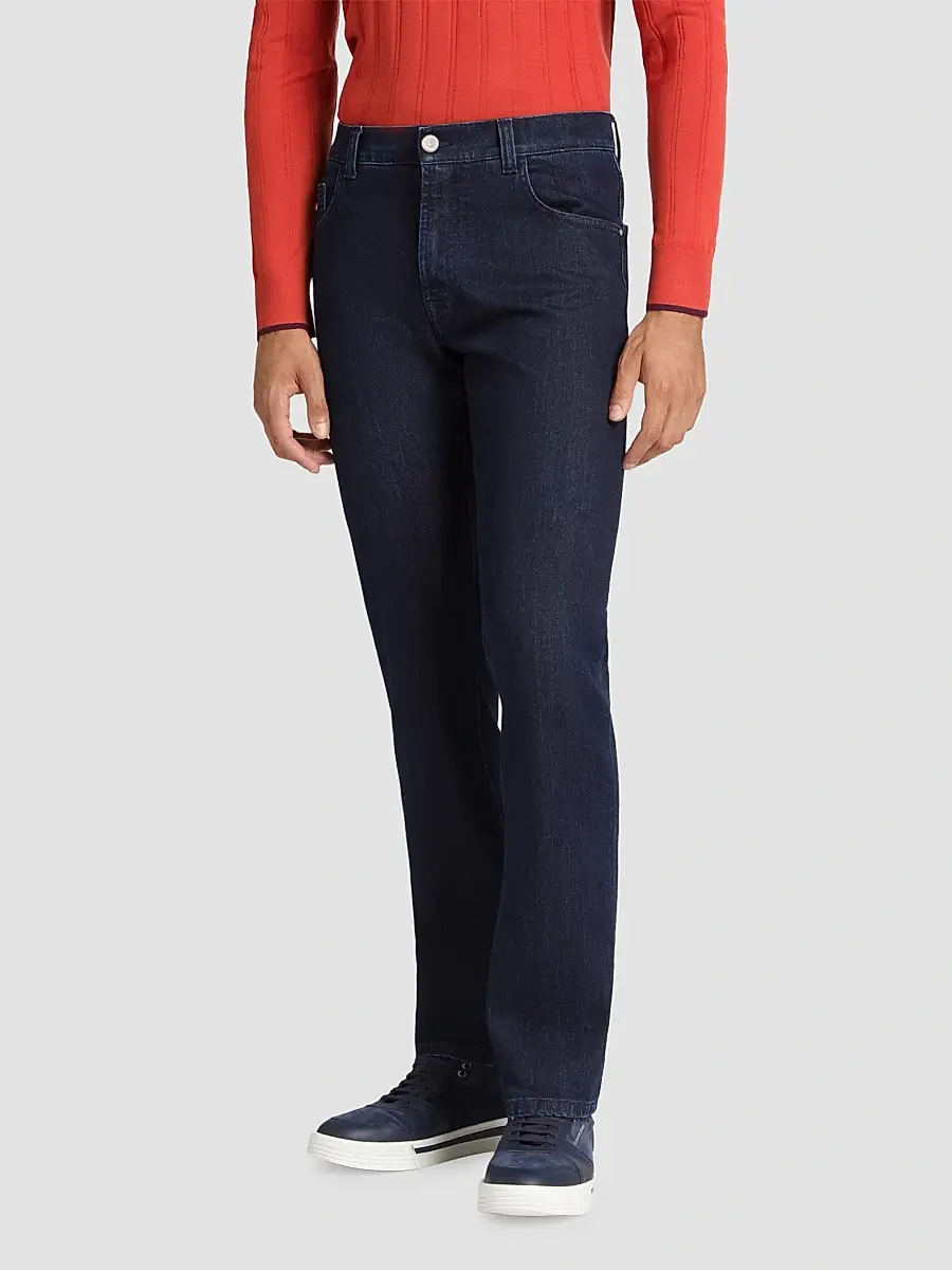 Stefano Ricci Men's Cotton Blend Tapered Jeans | Thumbnail 2