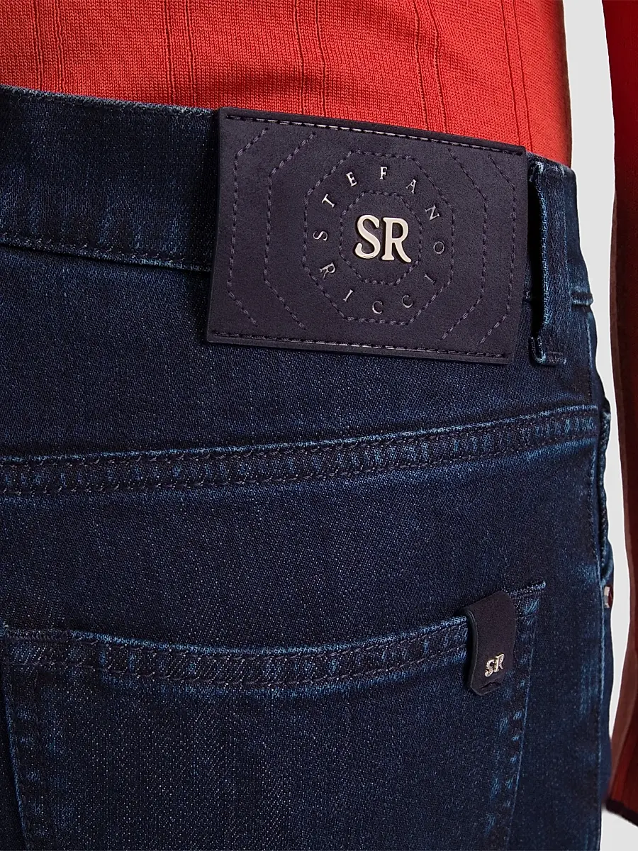 Stefano Ricci Men's Cotton Blend Tapered Jeans | Thumbnail 4