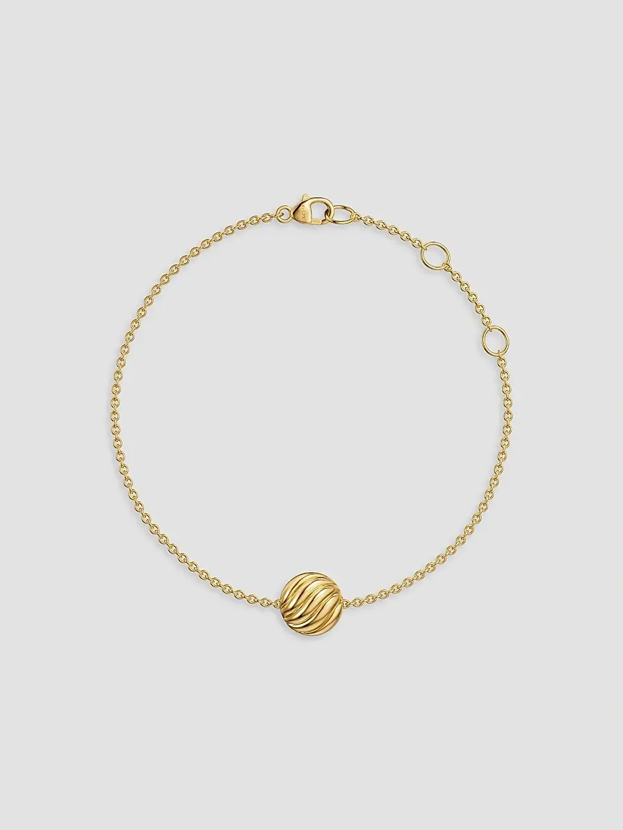David Yurman Women's Sculpted Cable Center Station Chain Bracelet in 18K Yellow Gold, 10MM | Thumbnail 4 David Yurman Women's Sculpted Cable Center Station Chain Bracelet in 18K Yellow Gold, 10MM | Thumbnail 4