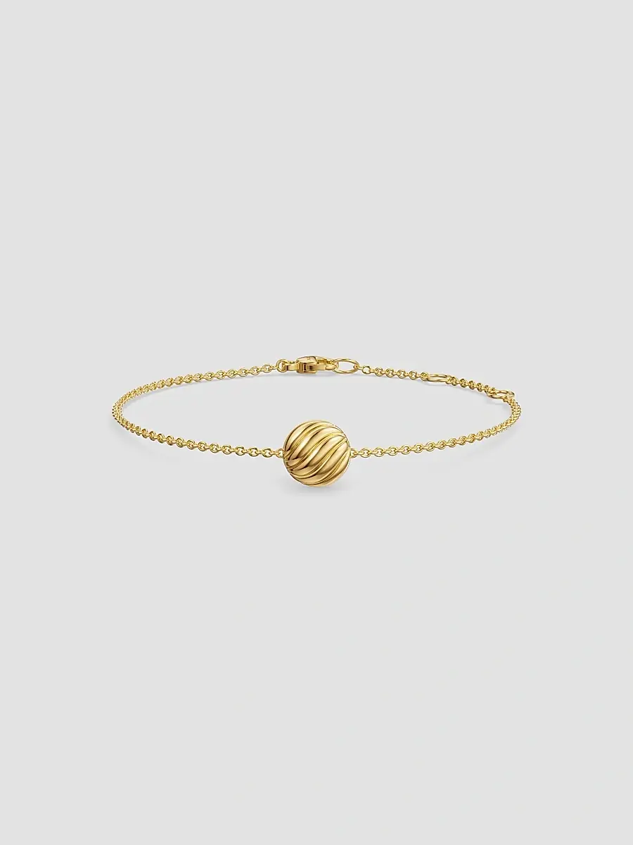 David Yurman Women's Sculpted Cable Center Station Chain Bracelet in 18K Yellow Gold, 10MM | Thumbnail 5 David Yurman Women's Sculpted Cable Center Station Chain Bracelet in 18K Yellow Gold, 10MM | Thumbnail 5