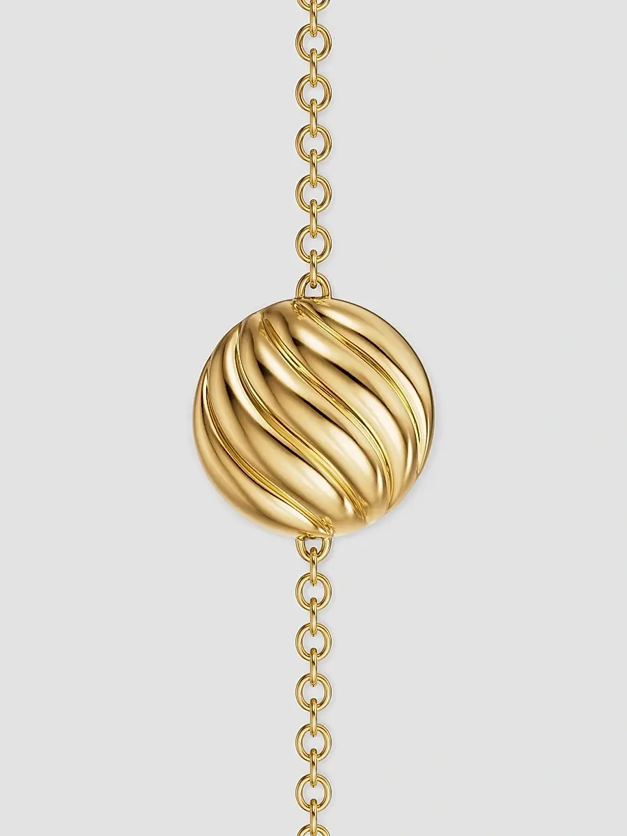 David Yurman Women's Sculpted Cable Center Station Chain Bracelet in 18K Yellow Gold, 10MM | Thumbnail 6 David Yurman Women's Sculpted Cable Center Station Chain Bracelet in 18K Yellow Gold, 10MM | Thumbnail 6