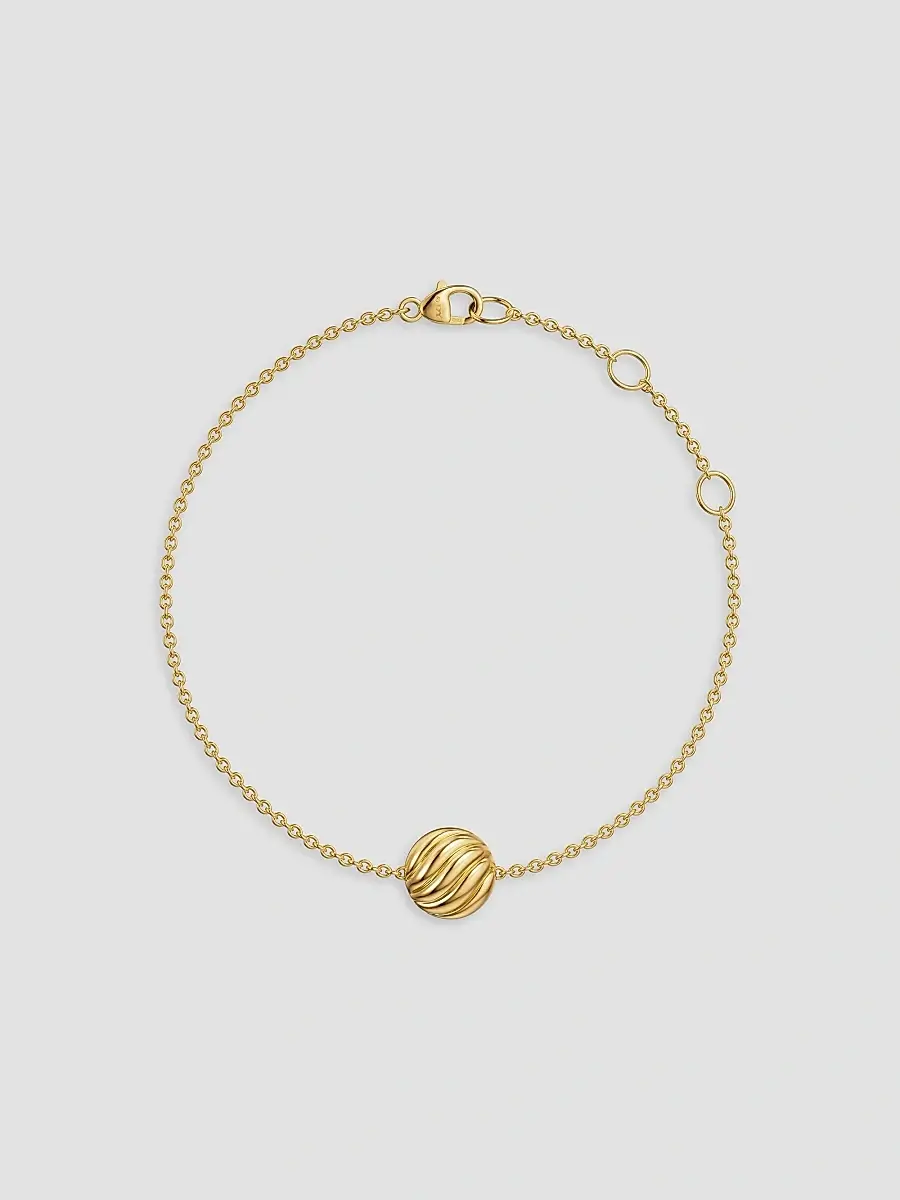 David Yurman Women's Sculpted Cable Center Station Chain Bracelet in 18K Yellow Gold, 10MM | Thumbnail 7 David Yurman Women's Sculpted Cable Center Station Chain Bracelet in 18K Yellow Gold, 10MM | Thumbnail 7
