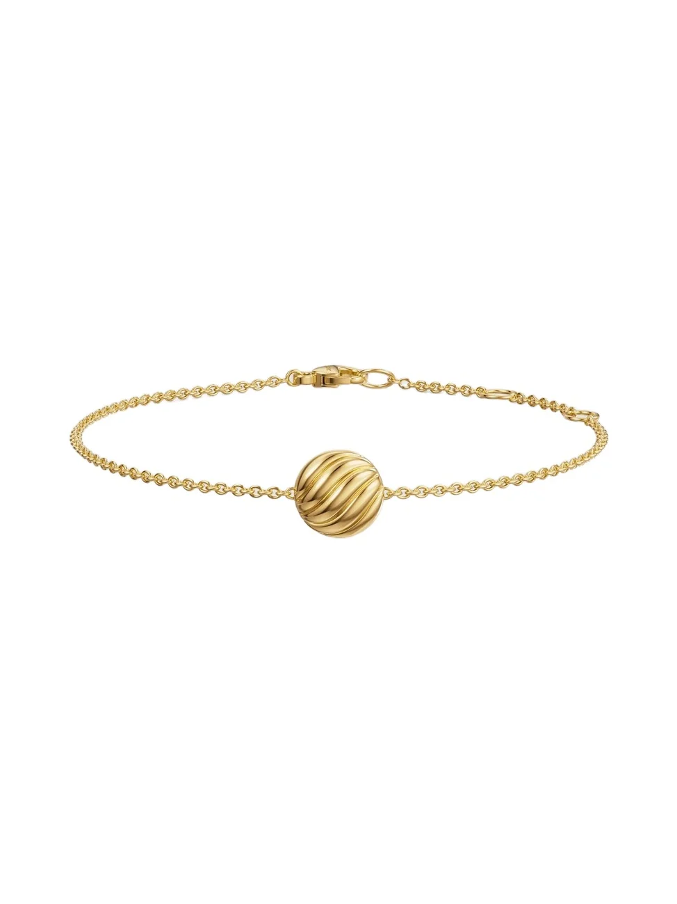 David Yurman Women's Sculpted Cable Center Station Chain Bracelet in 18K Yellow Gold, 10MM