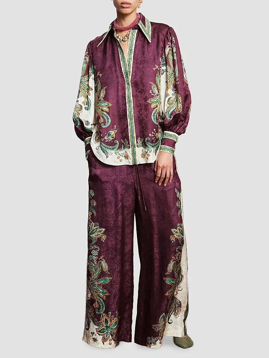 ALÉMAIS Women's Ruthie Paisley Wide-Leg Pants | Thumbnail 2 ALÉMAIS Women's Ruthie Paisley Wide-Leg Pants | Thumbnail 2