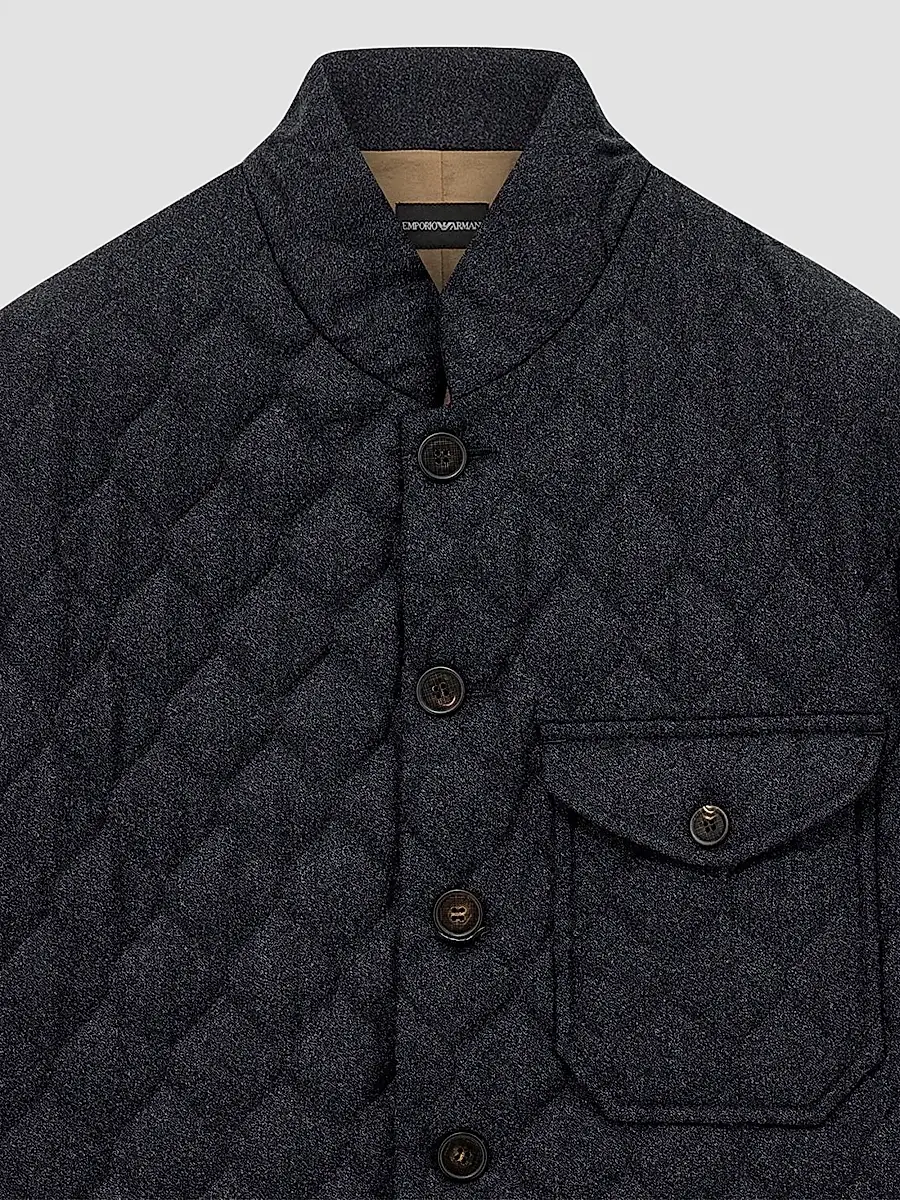 Emporio Armani Men's Wool Quilted Jacket | Thumbnail 3