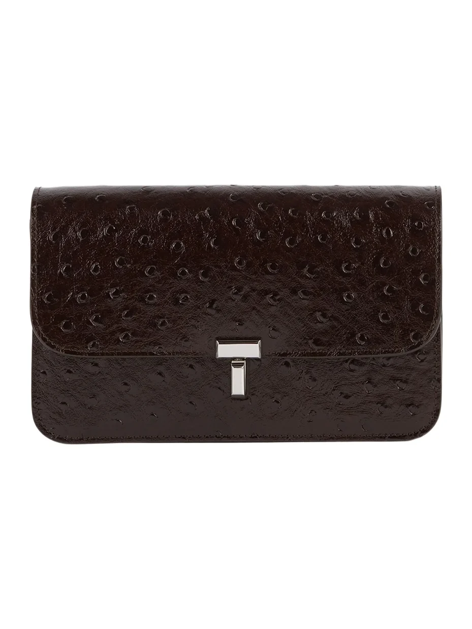 TOTEME Women's T-Lock Ostrich-Embossed Crossbody Bag